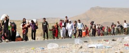 Yazidis fleeing from Islamic State terrorists.